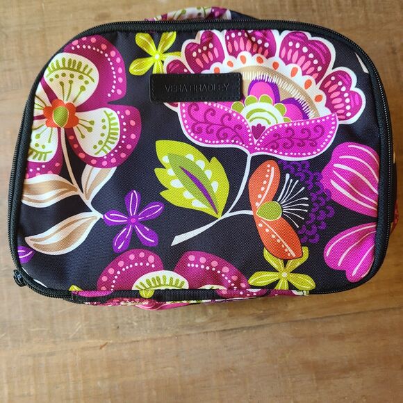 Vera Bradley Lighten Up Suitcase Style Lunch‎ Bag Pirouette Pink BRIGHT COLORS - Picture 1 of 7
